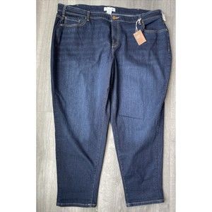 Lane Bryant Womens Plus Blue Jeans Dark Wash Super Soft Size 22